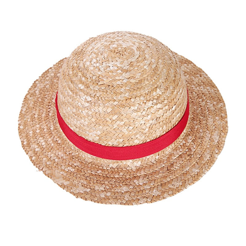 One Piece Cap Straw Hat Neck String Luffy Flat Hats