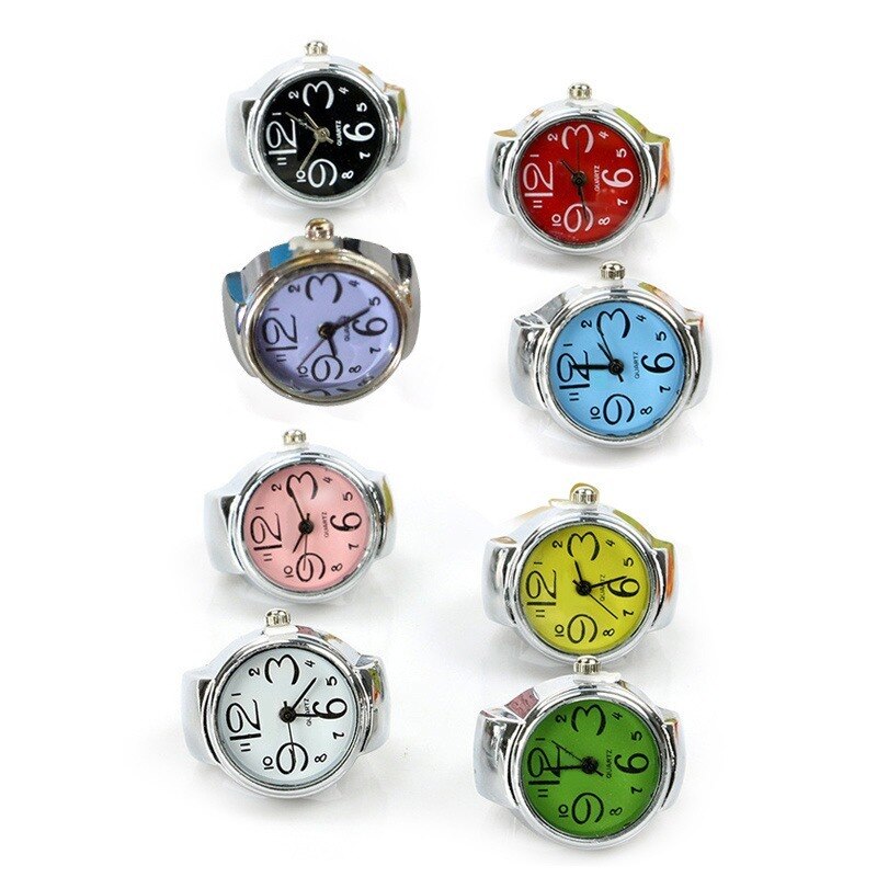 Fashion Couple Watch Ring Round Quartz Stainless Steel