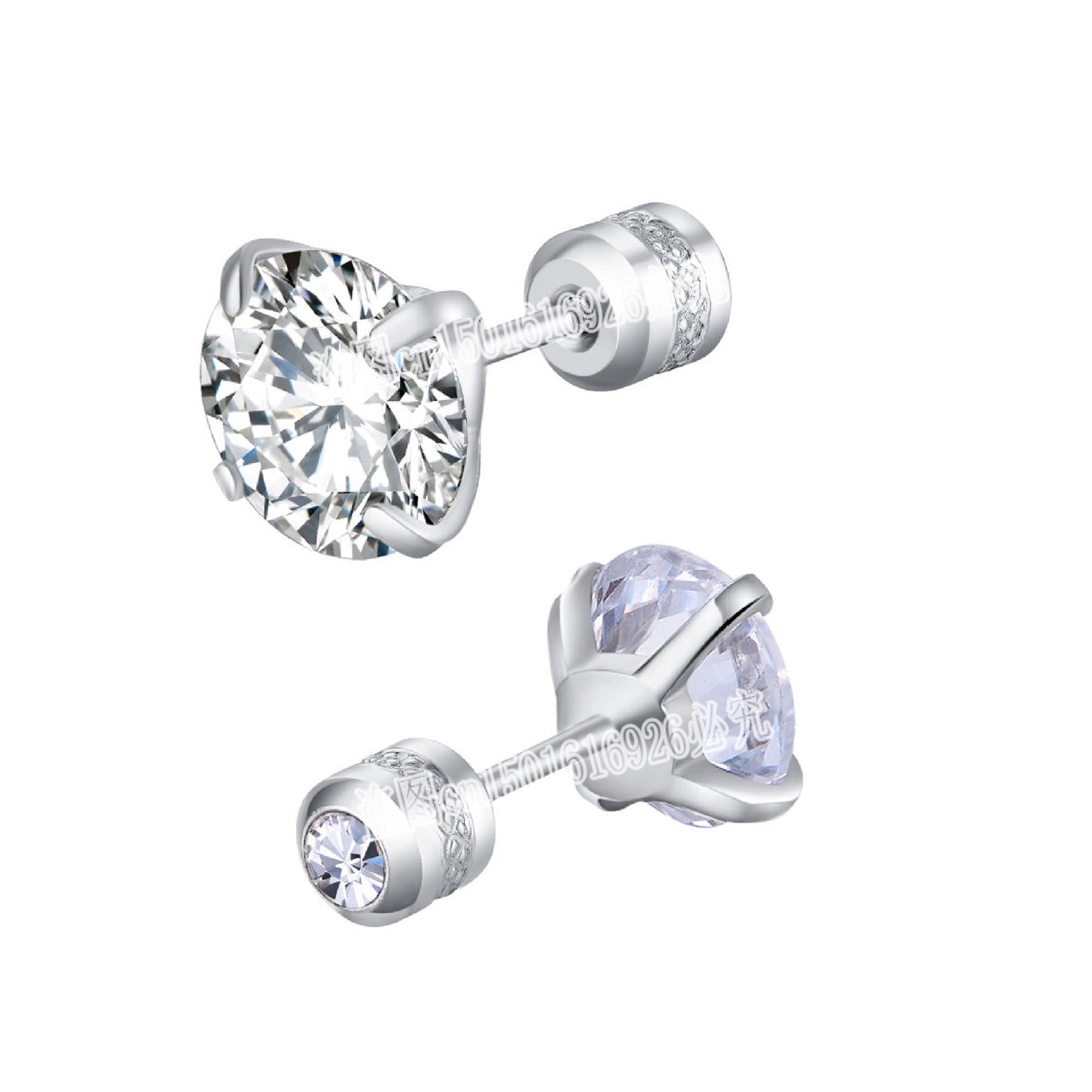 Stainless Steel 4 Color CZ Zircon korean Earrings