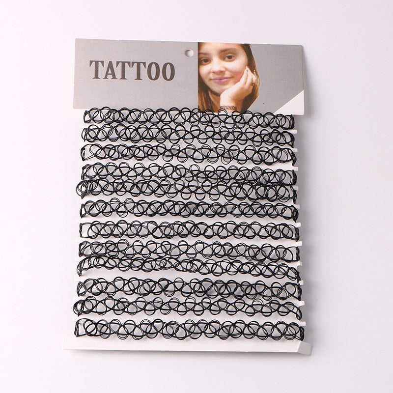 Vintage Hippy Stretch Elastic Choker Necklace