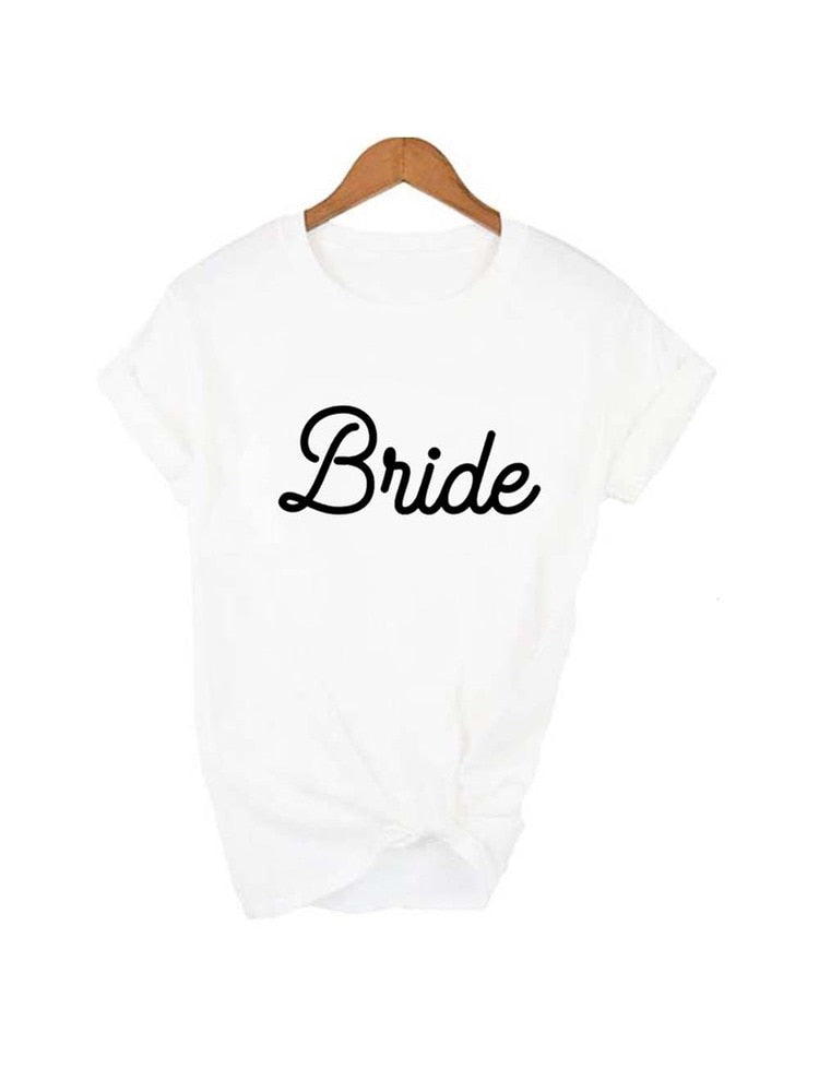 Bride Graphic T-shirt Casual Wedding Female Top