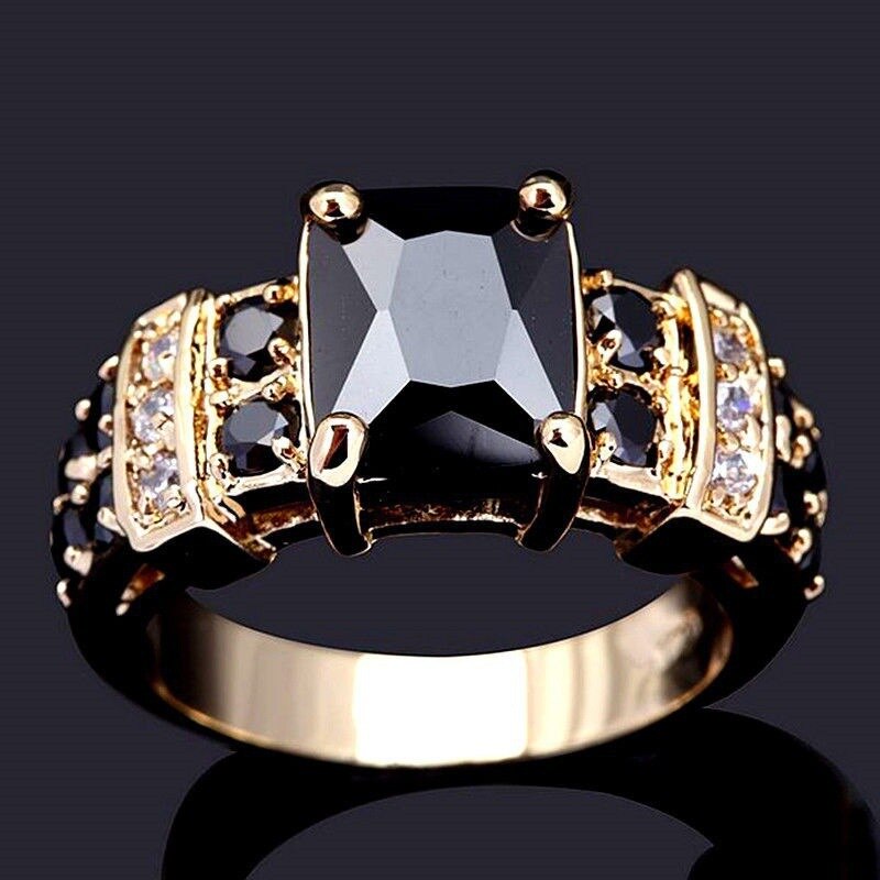 Creative Luxury Fashion Inlaid Dark Blue Zircon Ring
