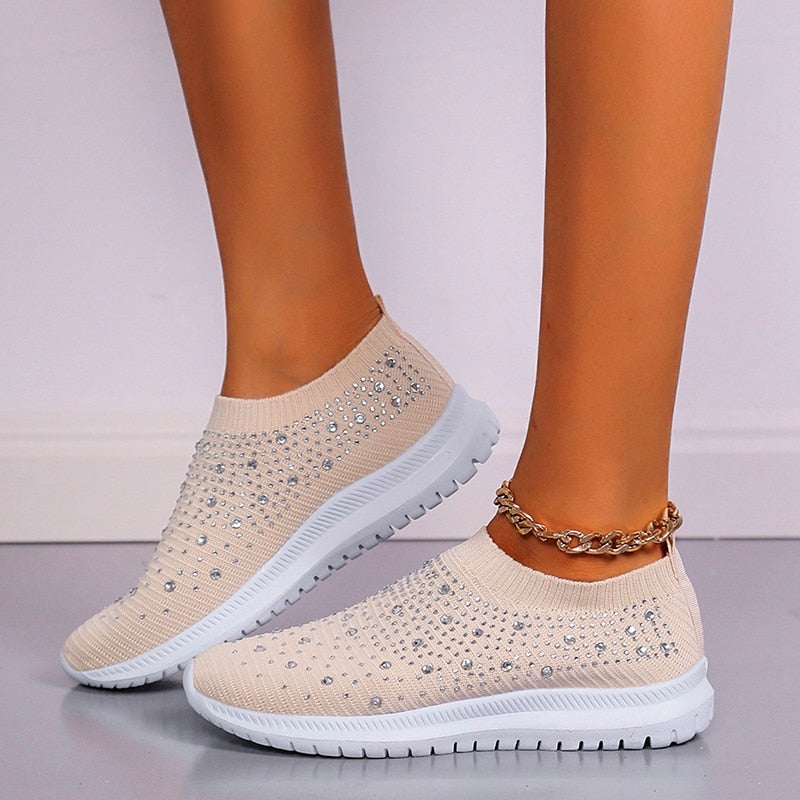 Rimocy Crystal Breathable Mesh Sneaker Shoes for Women
