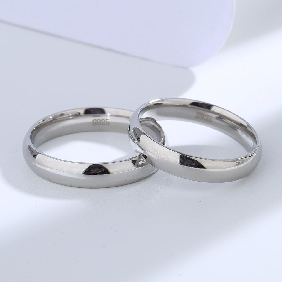 925 Sterling Silver Light Polishing Simple Circle Ring