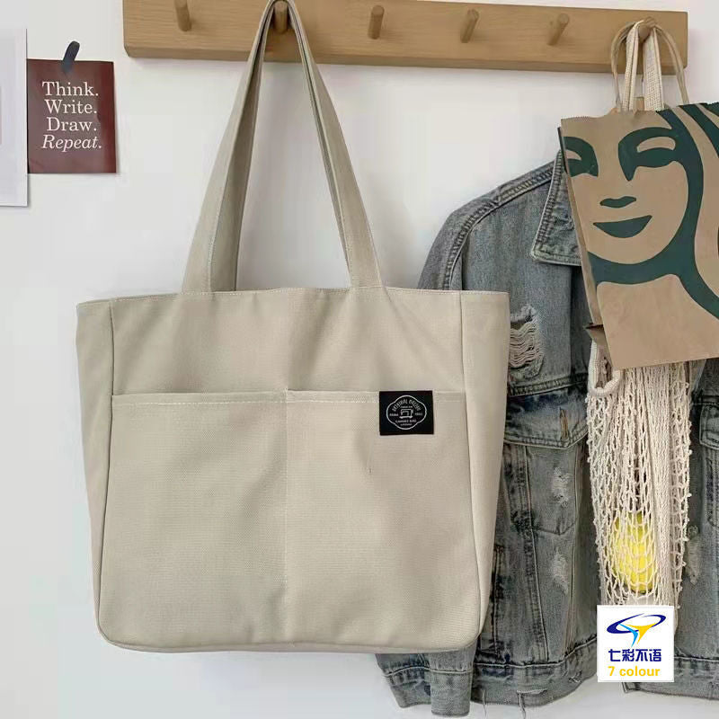 Large Capacity Cotton Reusable Canvas Tote Bag
