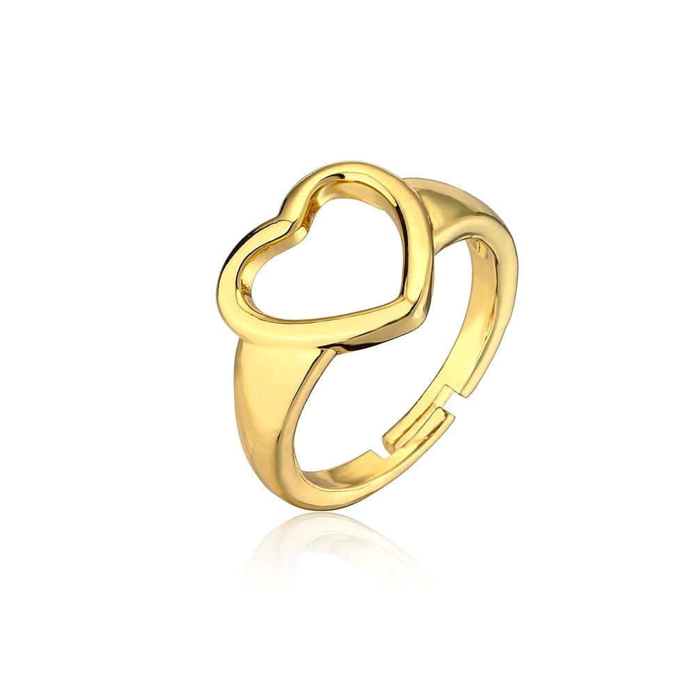 Trendy Gold Color Copper Geometric AAA Cubic Zirconia Ring