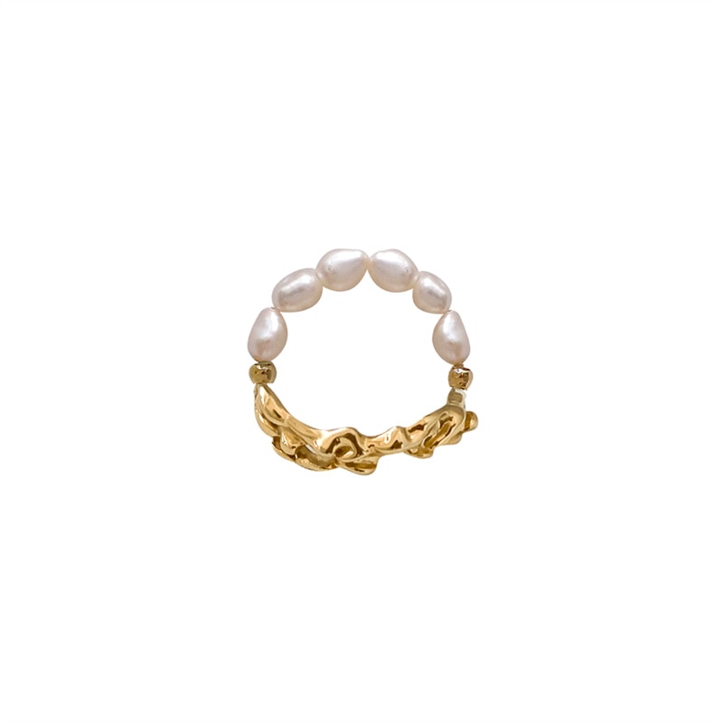 High-quality Natural Pearls Elastic Fine Beads Tail Index Ring