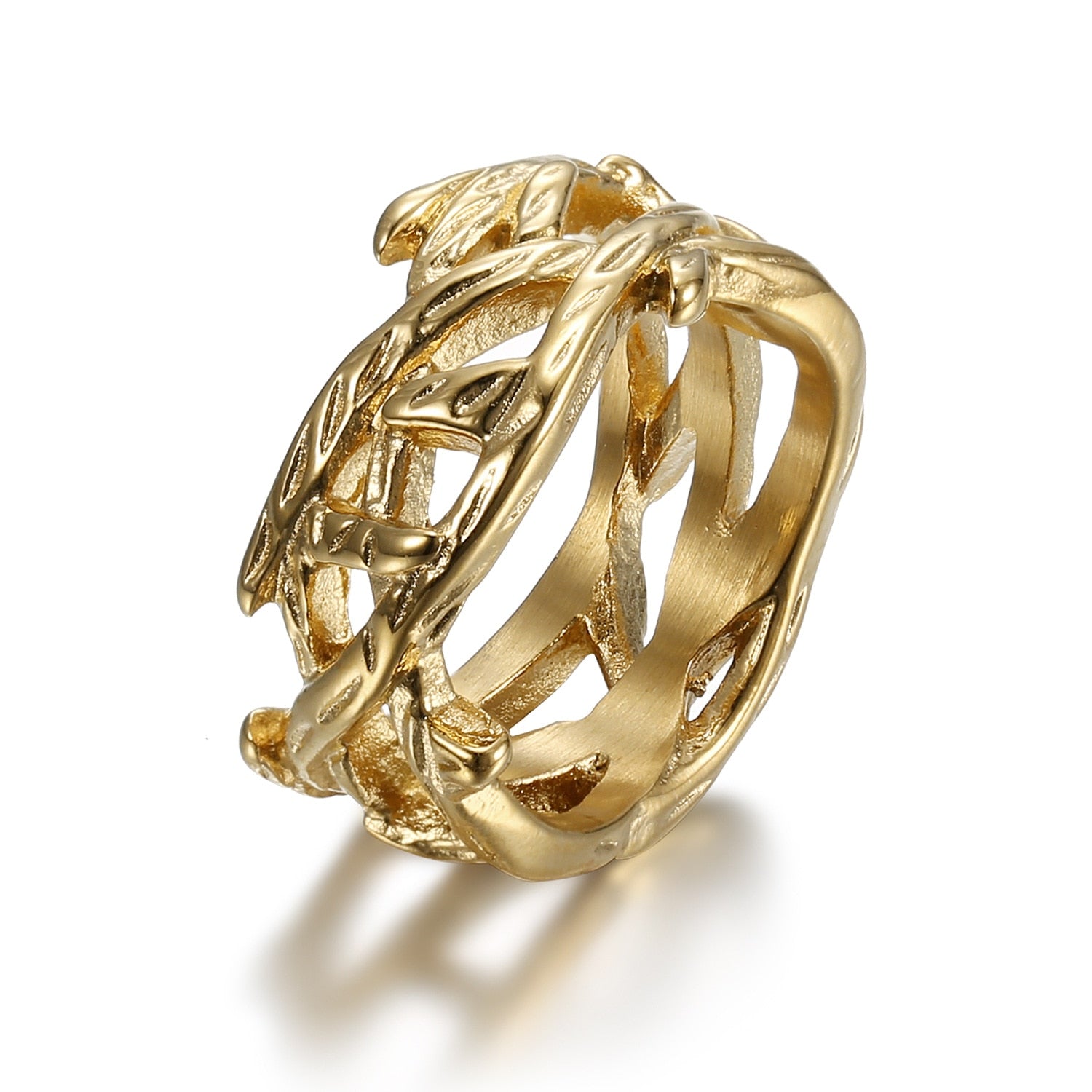 Onlysda Vintage Weave Viking Symbols Stainless Steel Men Ring