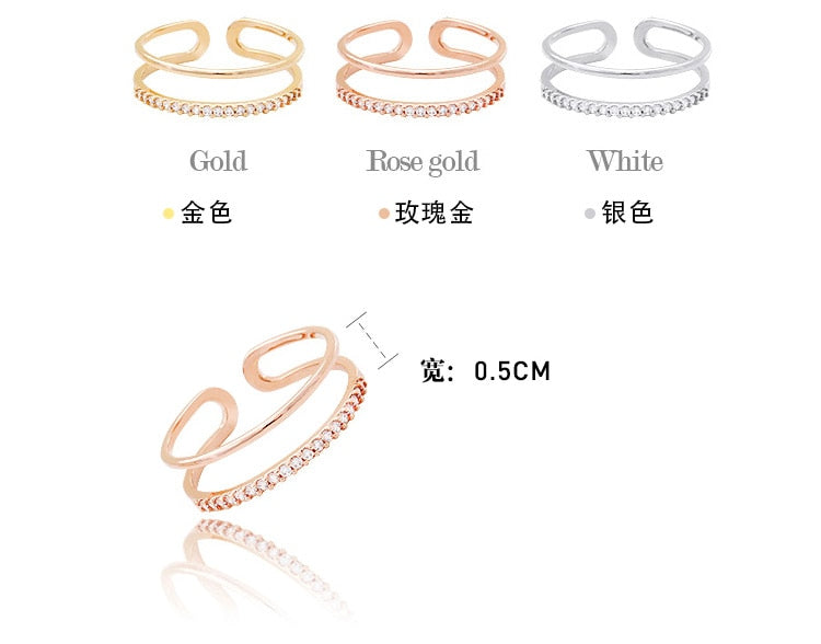 925 Sterling Silver bowknot zircon Open Ring