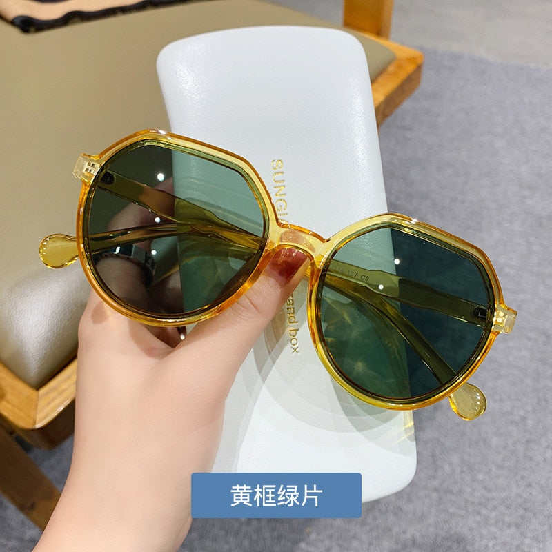 OLOEY All-match Trend Personalized Round Frame Sunglasses