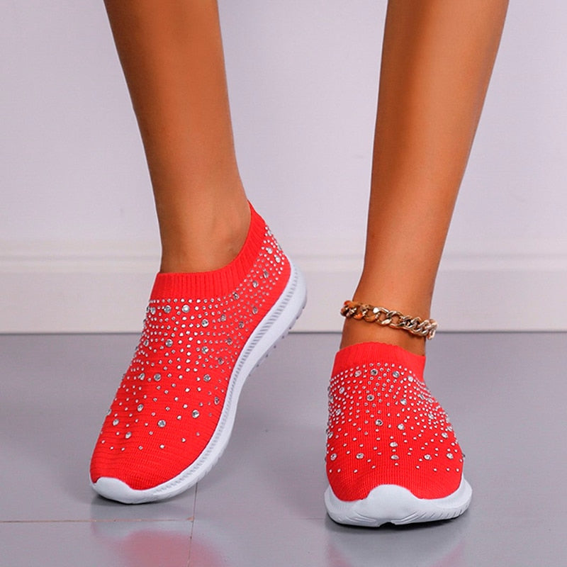Rimocy Crystal Breathable Mesh Sneaker Shoes for Women