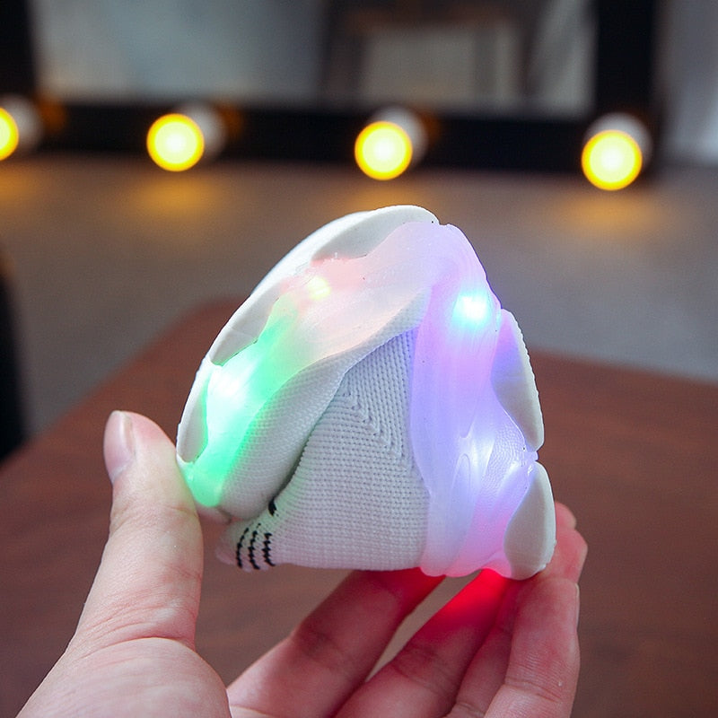 Letter Mesh Led Luminous Socks Sport Run Sneakers