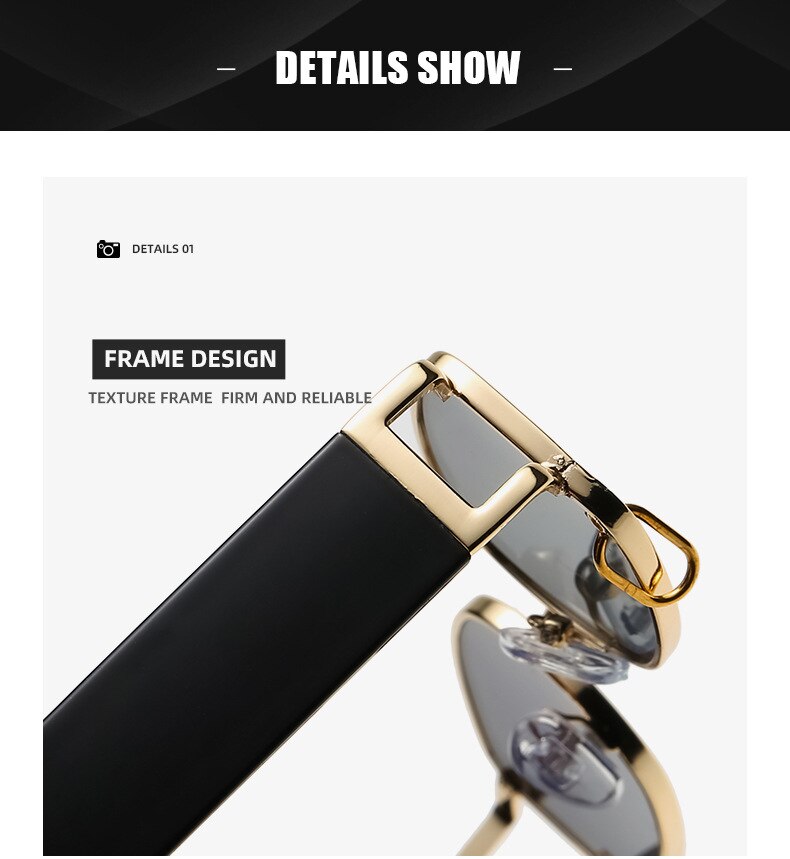 Small Frame Metal Square Sunglasses Ring Buckle Sunglasses