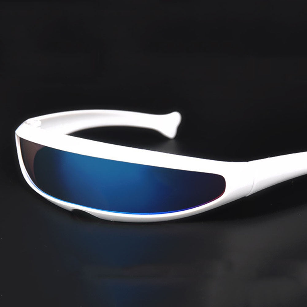 Futuristic Narrow Cyclops Visor Sunglasses Laser Eyeglasses UV400 Personality Mirrored Lens