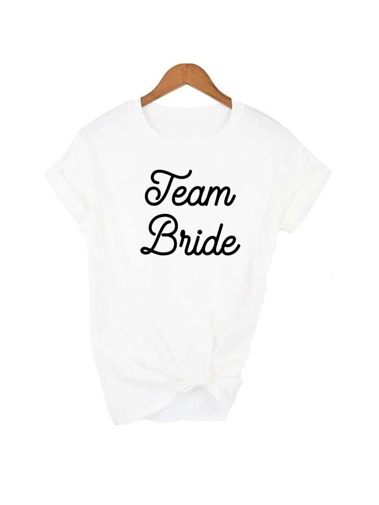 Bride Graphic T-shirt Casual Wedding Female Top