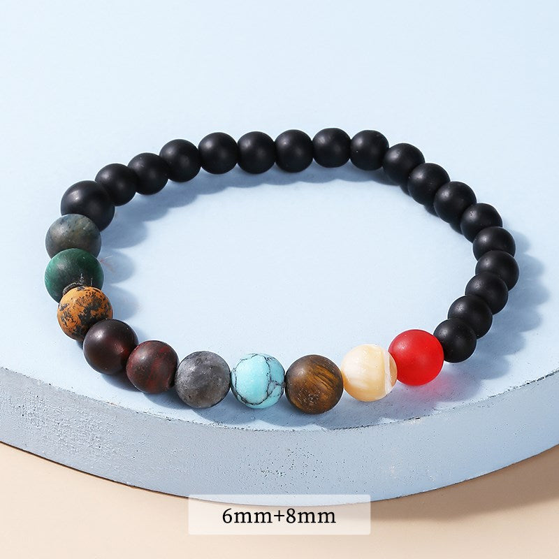 JD Natural Stone Eight Planets Bead Bracelet