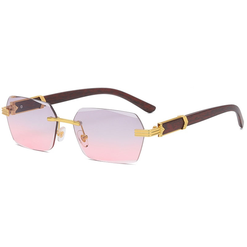 Luxury Rimless Square Frameless Gradient Sunglasses