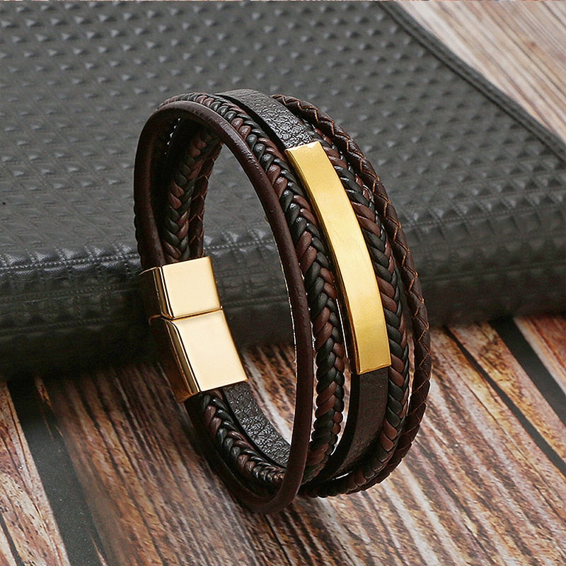 Hot Classic Hand-Woven Leather Bracelet