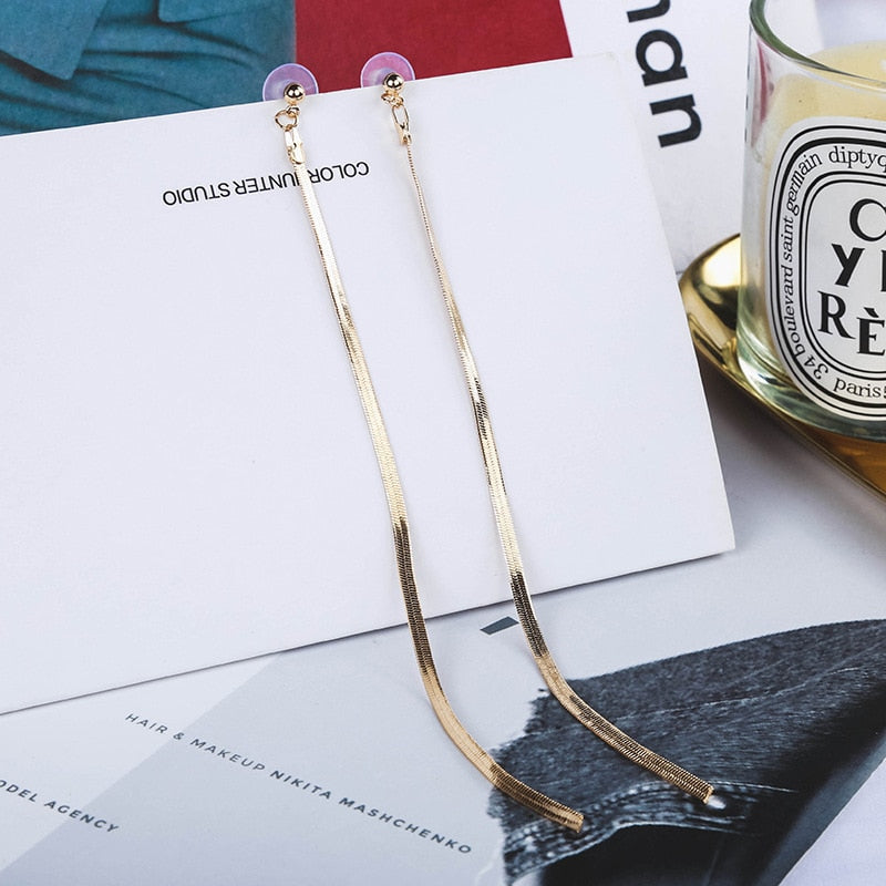 LATS Trend Long Wire Tassel Thread Chain