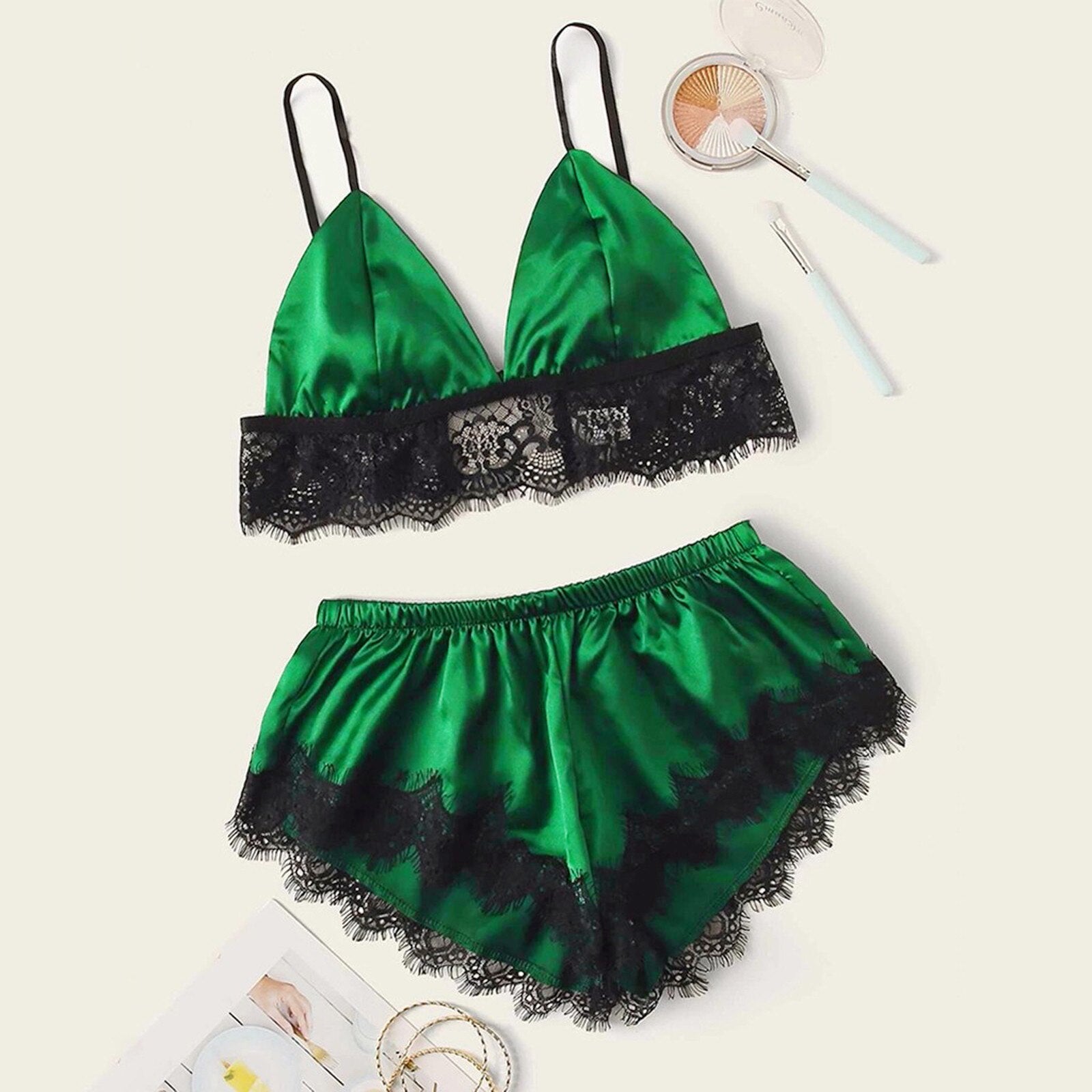 Sleeveless Crop Top Pyjama Home Camisole+shorts