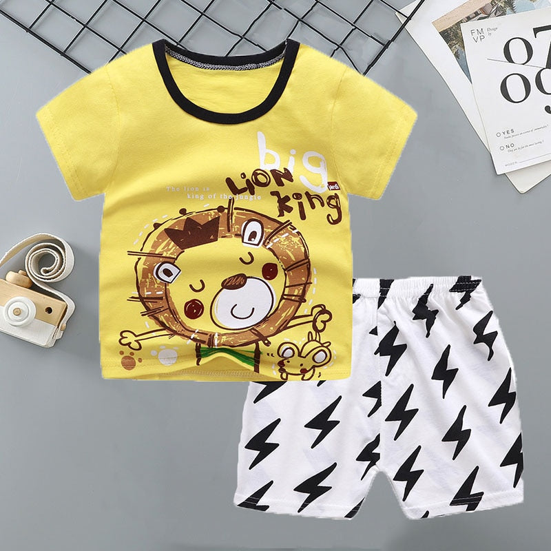 2PCS 100% Cotton Soft Summer Children Baby Cloths T-shirt