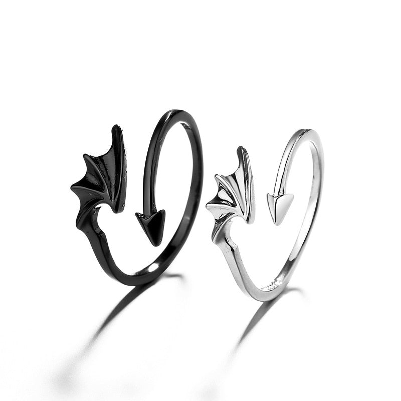 2Pcs/set Black White Romantic Couple Rings