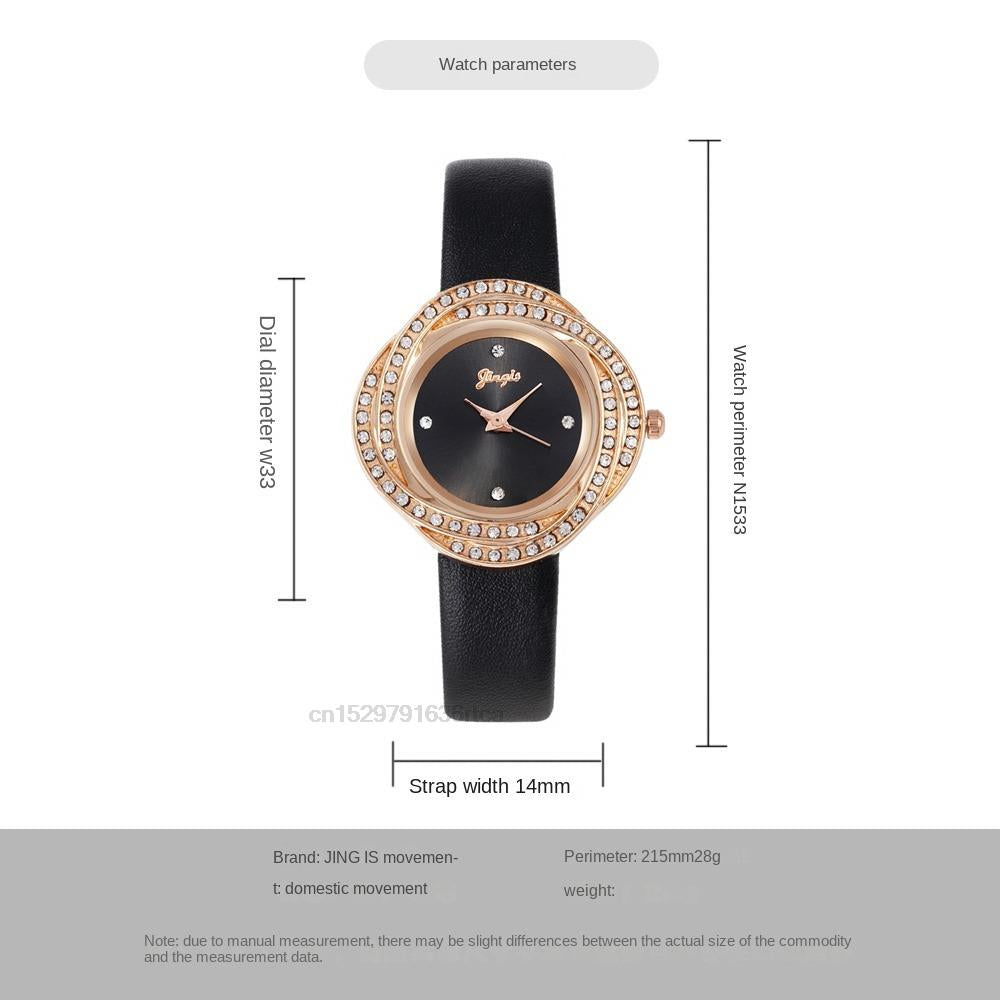 Luxury Fashion Irregular Rhinestone Quartz Clock Watch
