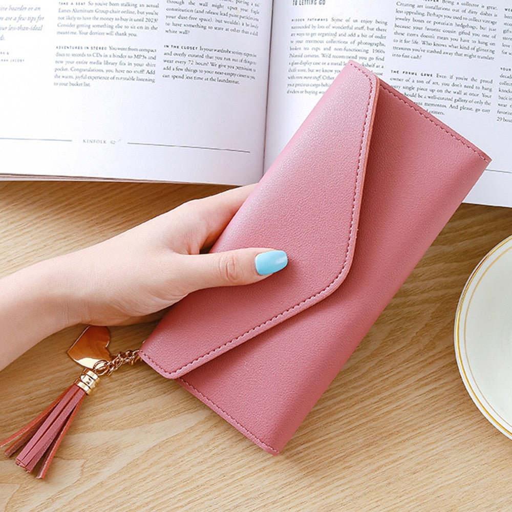 Trendy Heart-shaped Long Clutch Bag
