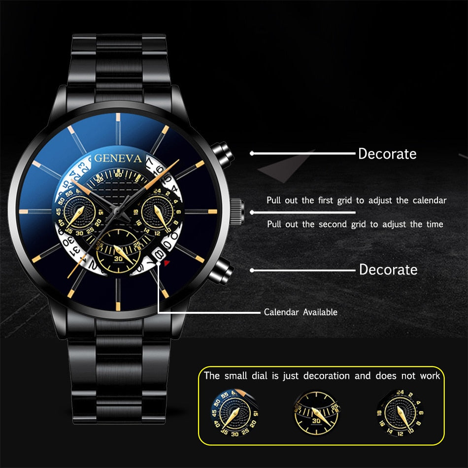 Stainless Steel Quartz Luxury Wrist Watch