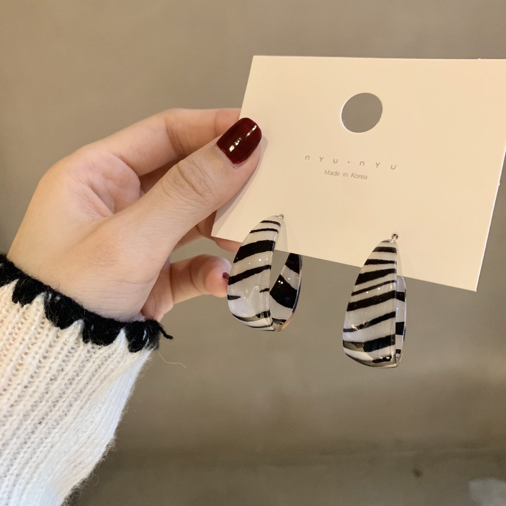 Zebra Pattern Acrylic Earrings