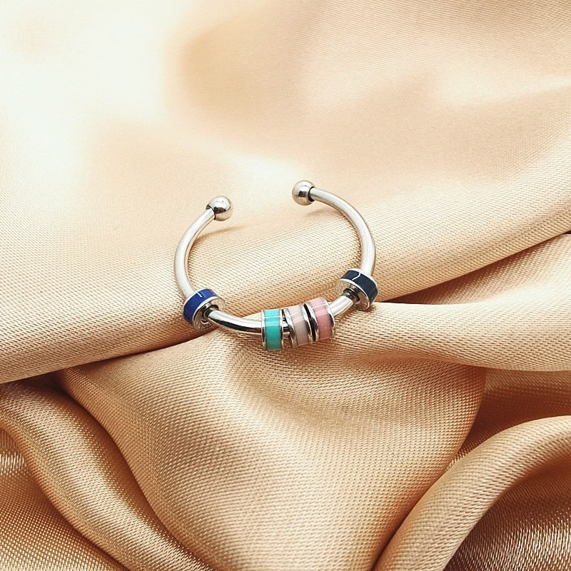 Anxiety Ring Adjustable Opening Women Men Fidget Ring