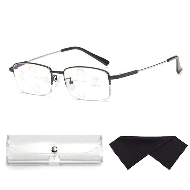 Diamond-cut Blue Light Blocking Multifocal Eyewear Ultralight Rimless Eyeglasses