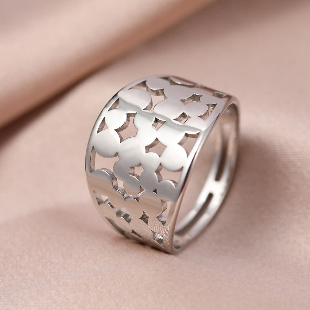 Stainless Steel Ring Geometric Rhombus Antique Ring