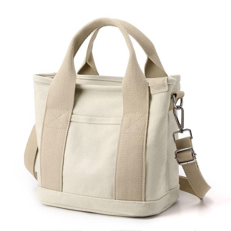 Small Bag With Zipper Shoulder Portable Thickened Canvas Bag