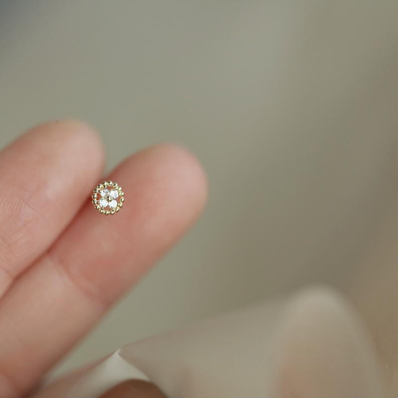 925 Sterling Silver Crystal Four-Pointed Star Earrings