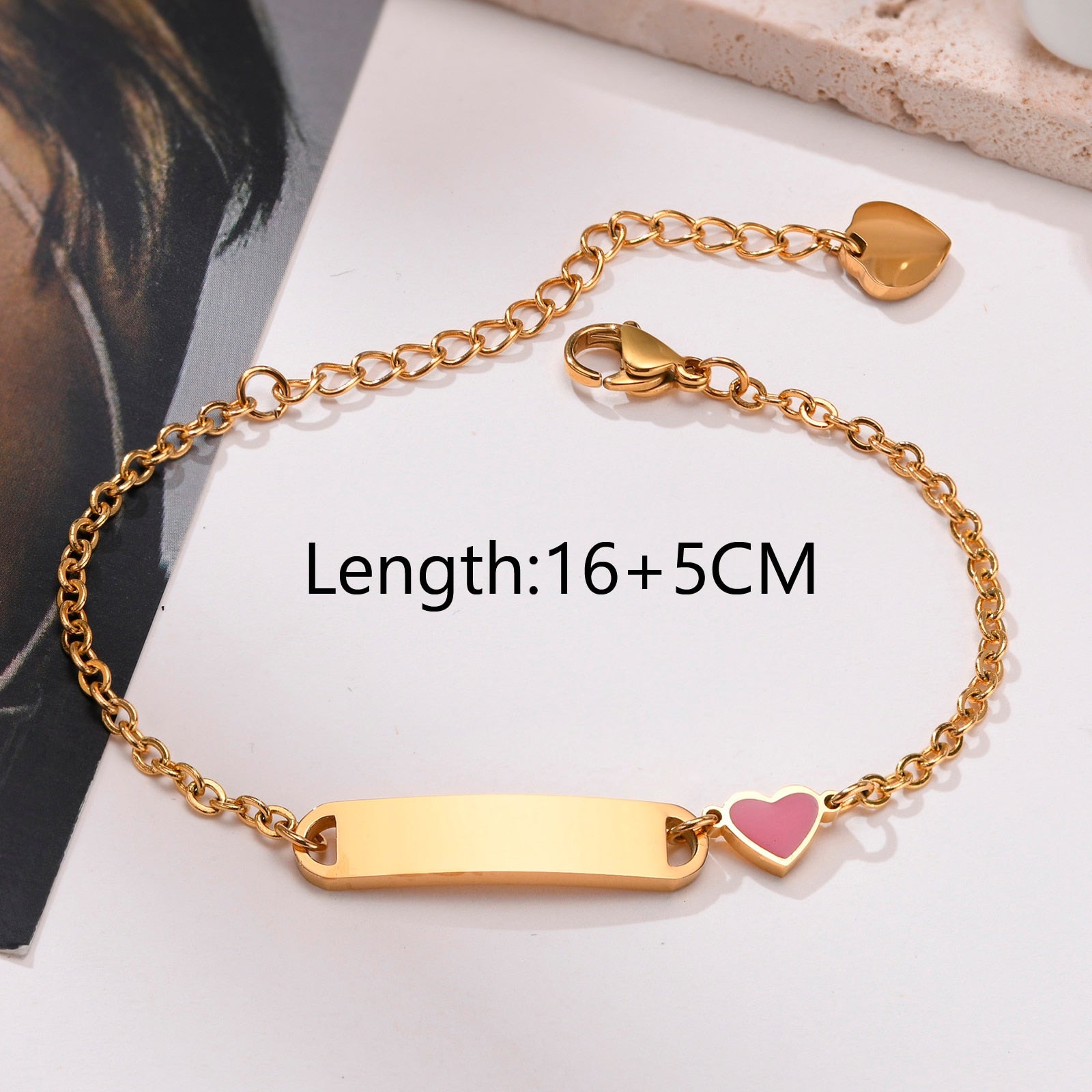 Customized Heart Baby Engravable ID Name Bracelet