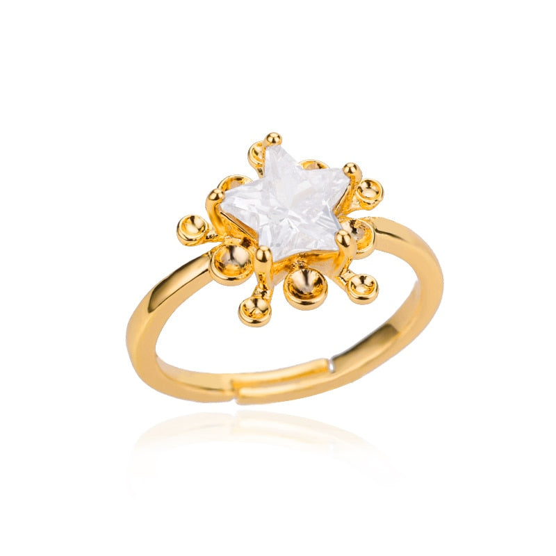 Lightning Stainless Steel Gold Plated Finger Ring