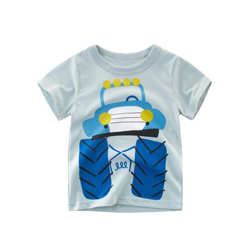 Boys Dinosaur T-shirts Cartoon Printed Girls Tees Children Tops Short-sleeve