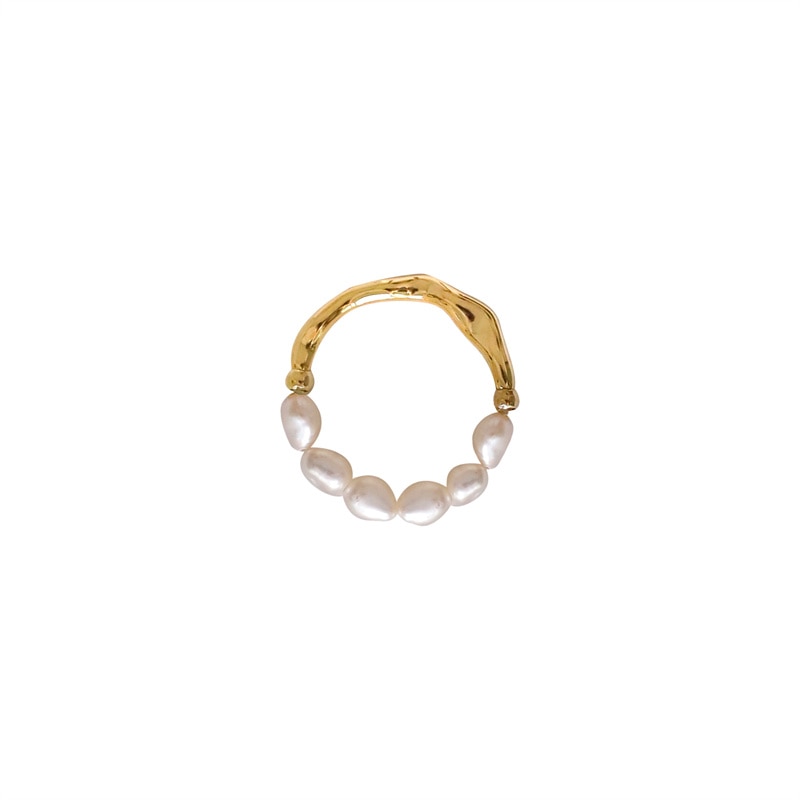 High-quality Natural Pearls Elastic Fine Beads Tail Index Ring