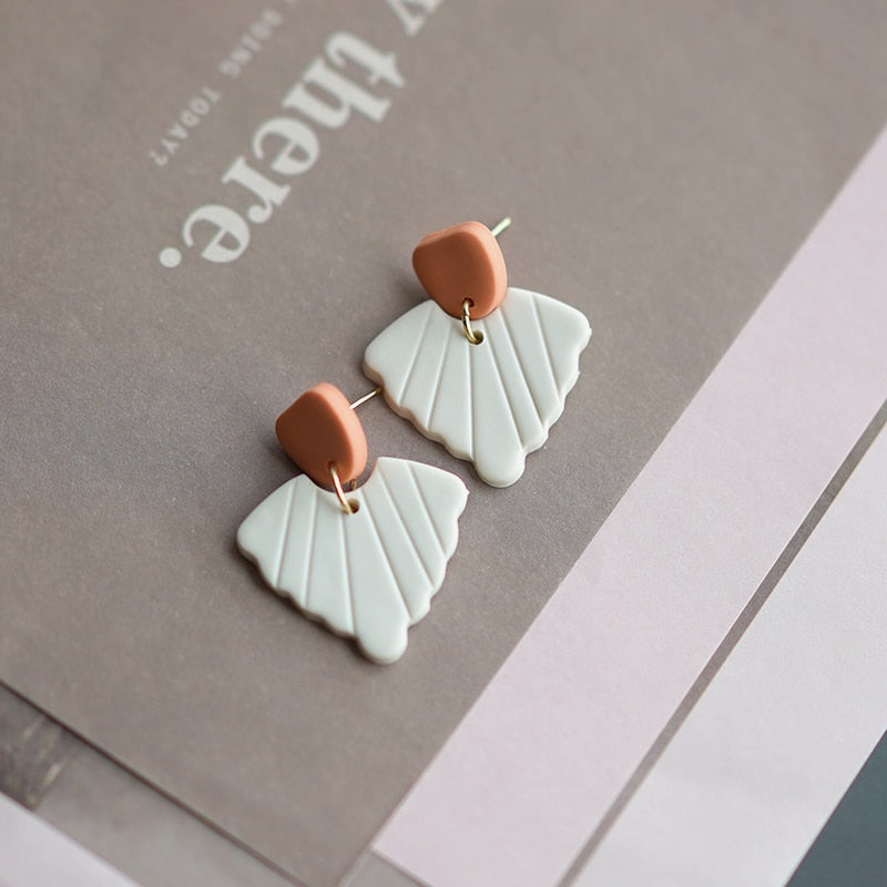 Handmade Molded Irregular Floral Multi Colors Earring