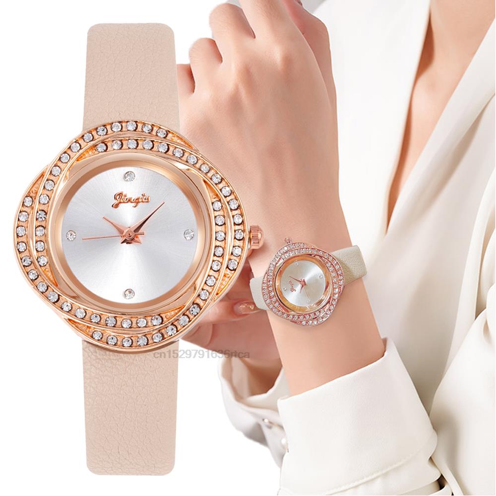 Luxury Fashion Irregular Rhinestone Quartz Clock Watch