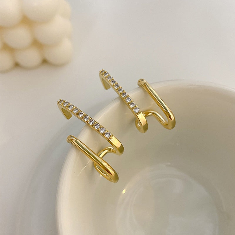 LATS Irregular U-shaped Gold Color Earrings