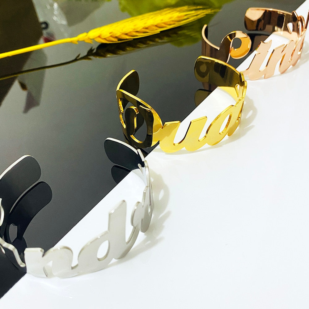 Adjustable Customized Name Stainless Steel Bracelet