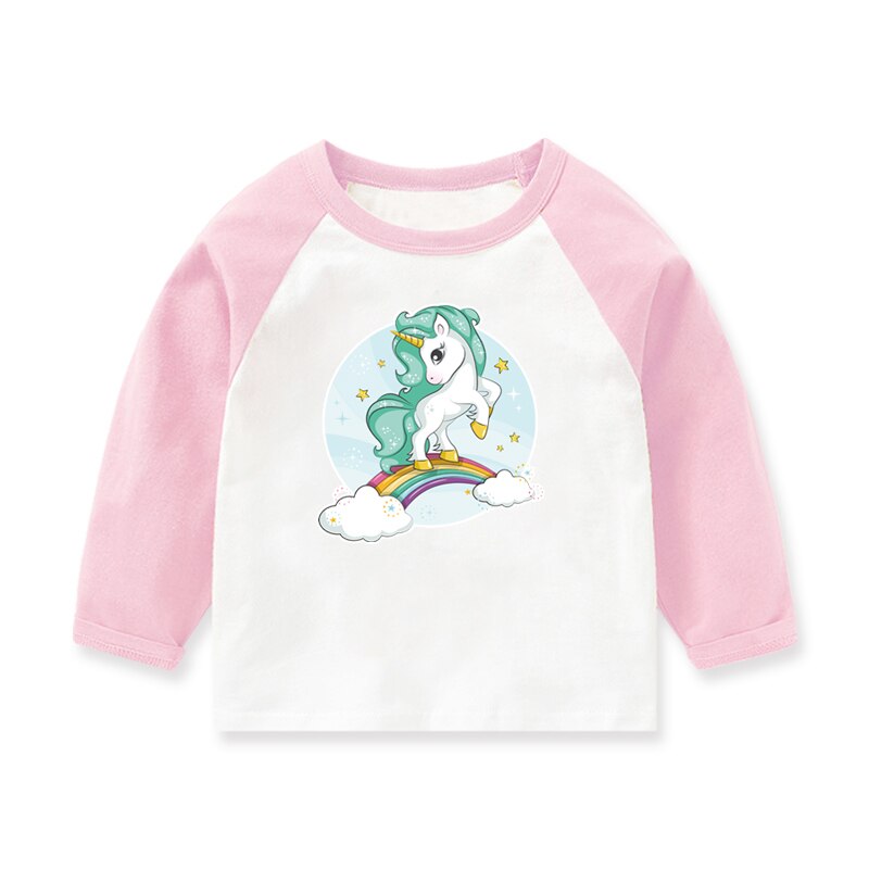 T-shirt for Cute Cartoon Cotton Long Sleeve Top Spring Kids Clothing