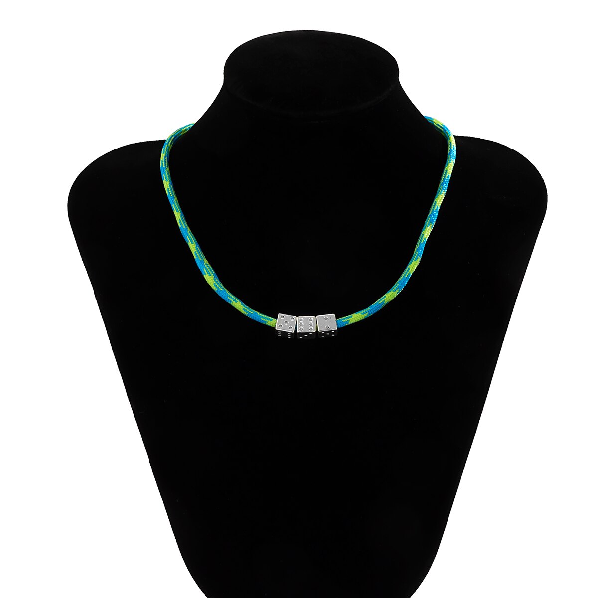 Lucky Number Eight DiceSmall Beads Chain Choker Necklace