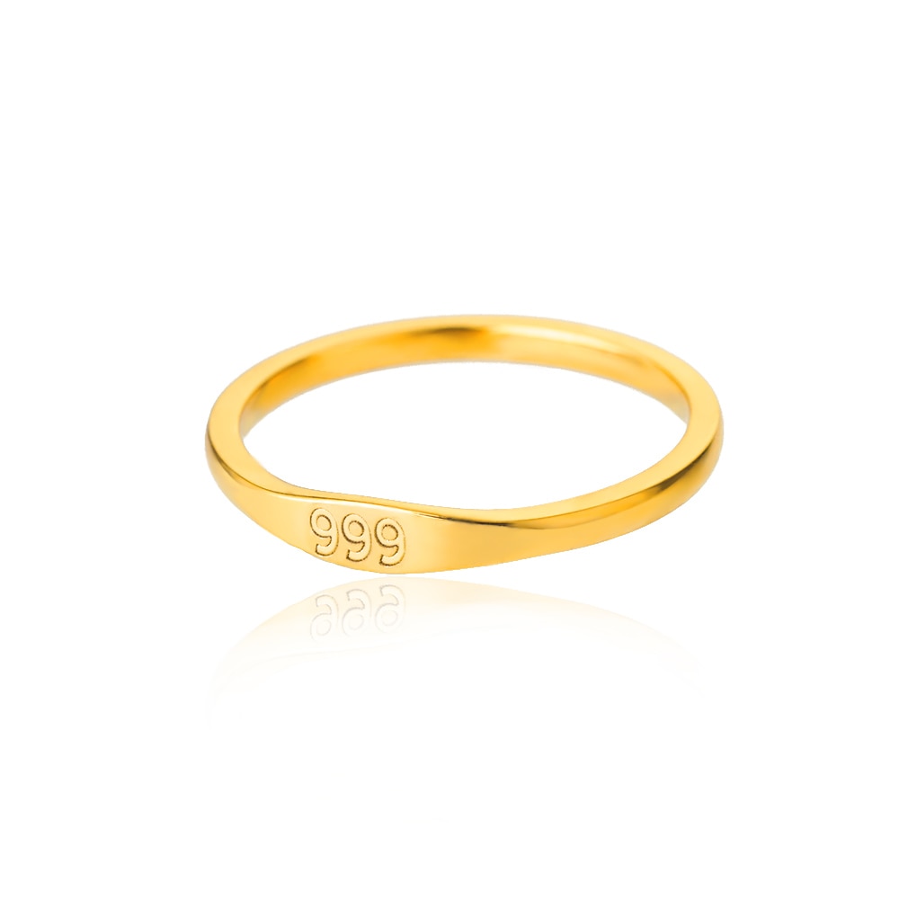 11:11 Angel Number Gold Plated Lucky Stainless Steel Ring
