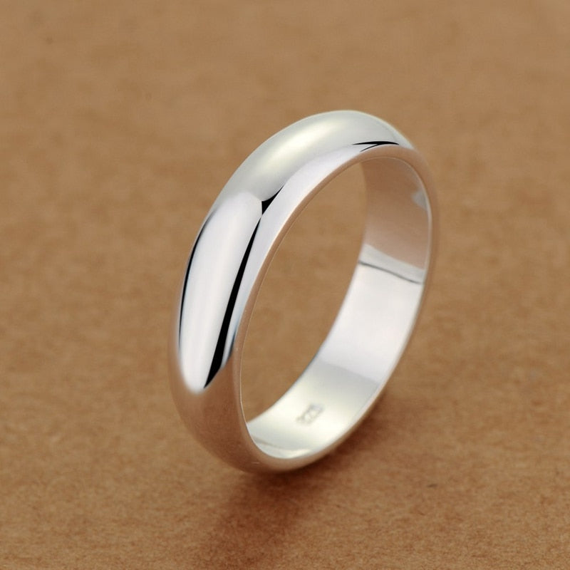 4mm Thin White Gold Color Tibetan Silver Ring