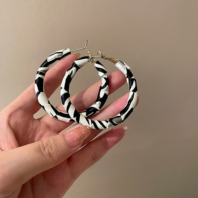 Zebra Pattern Acrylic Earrings