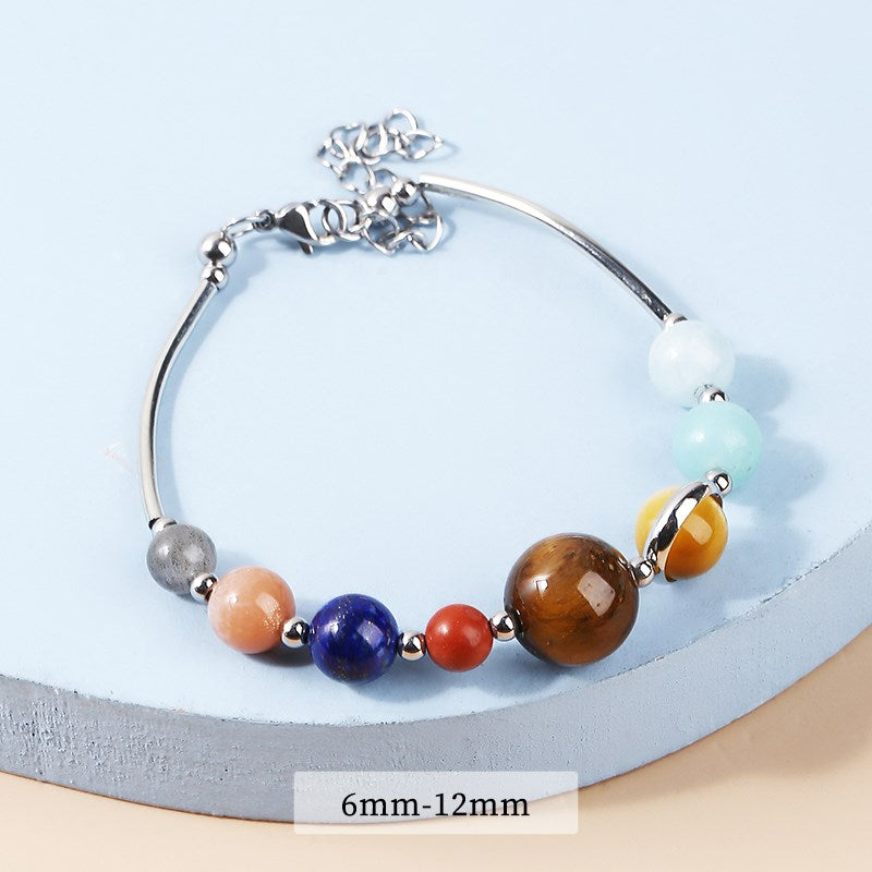 JD Natural Stone Eight Planets Bead Bracelet