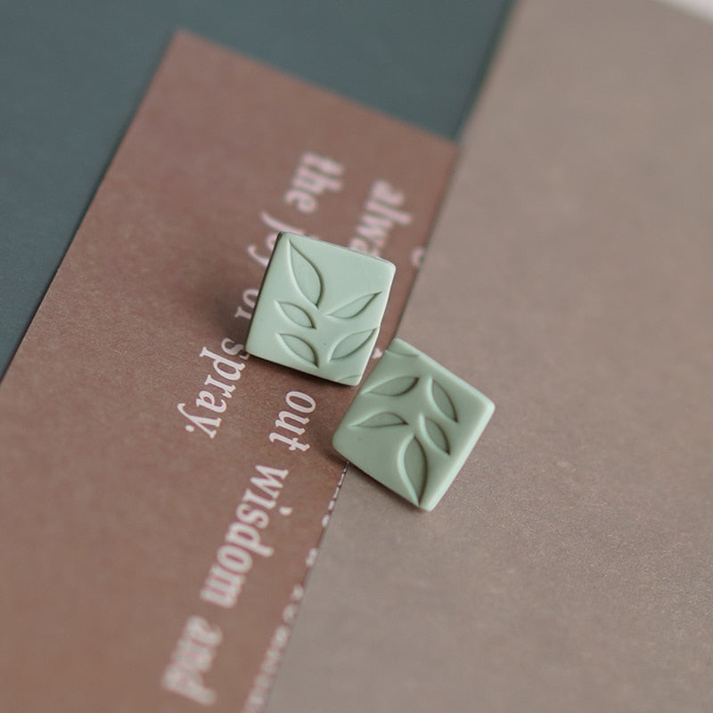 Handmade Molded Irregular Floral Multi Colors Earring